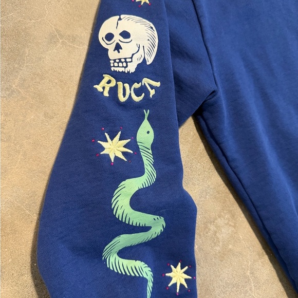 RVCA Tempted Graphic Hoodie in Moody Blue - Picture 2 of 12